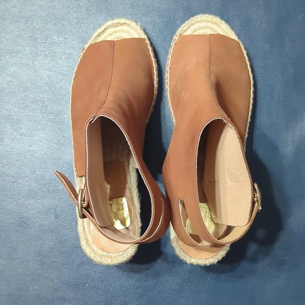 Kanna Womens‎ Shoes Wedge Sandels Espadrilles Neutral Quiet Luxury Size 41 10